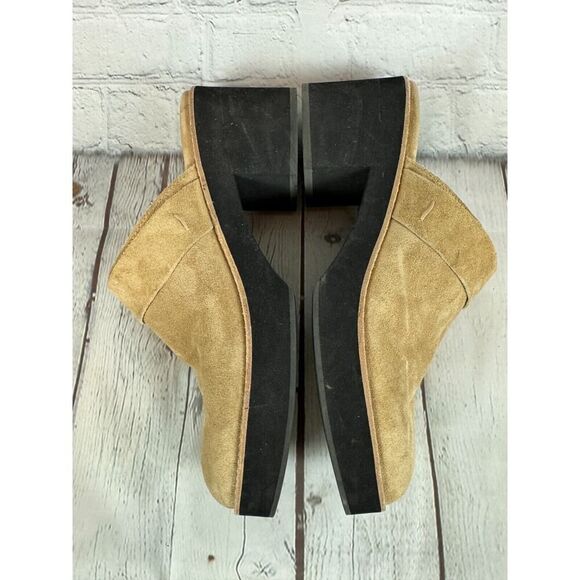 EILEEN FISHER Hiya beige suede platform mules clog size 10M NWOT - Picture 6 of 12
